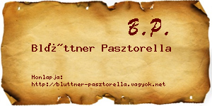 Blüttner Pasztorella névjegykártya